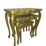 Solid Wood Nest Table Gold (Set of 3) ITEM# – A4000065