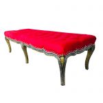 wooden settee metal hand carved antique gold and silver