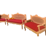 white cane sofa round back ( 6 sets )
