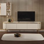 luxury TV cabinet white / gold