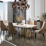 Luxury Italian Furniture Set Dining Marble Dining Set Luxury DINING TABLE With Stainless Steel Base